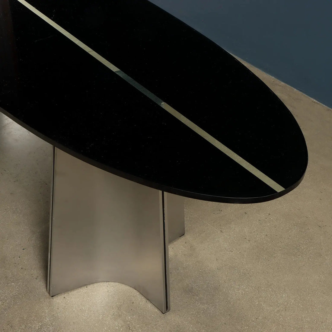 Armet Ufo Table Vintage Design Luigi Saccardo Iron Crystal 1970s