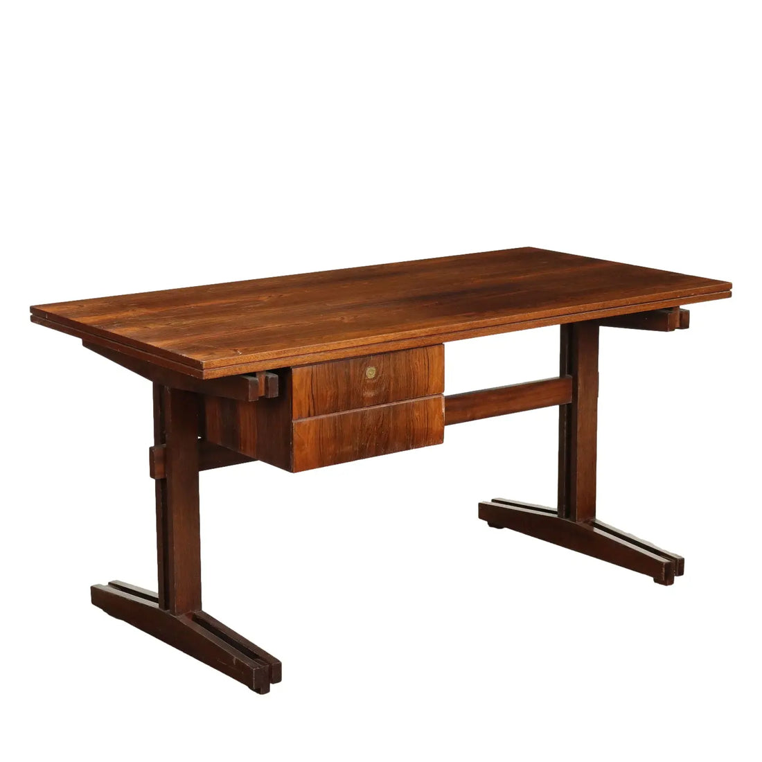 Vintage Writing Desk Exotic Wood Veneer Design Italy 1960s | Modernism | Tables