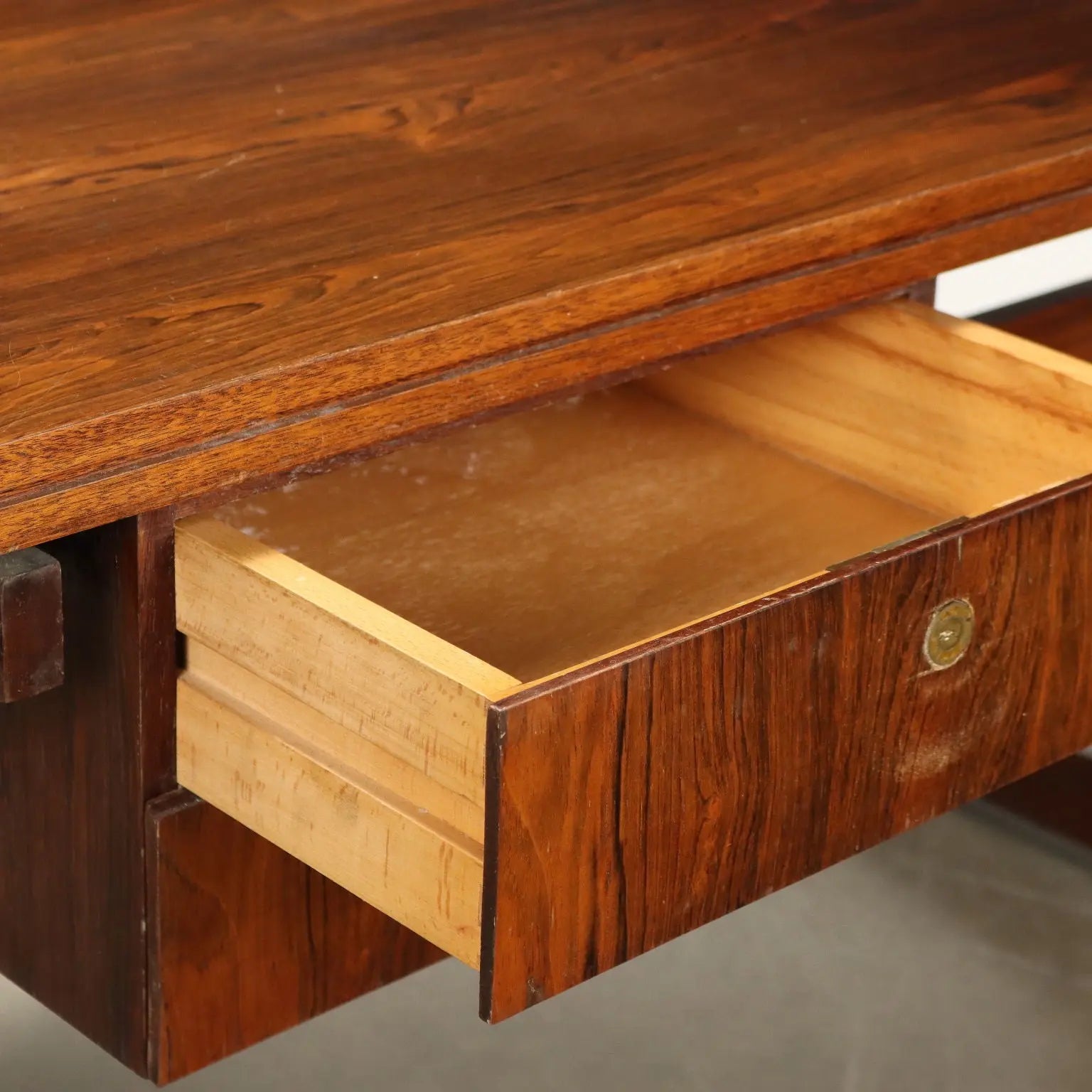 Vintage Writing Desk Exotic Wood Veneer Design Italy 1960s | Modernism | Tables