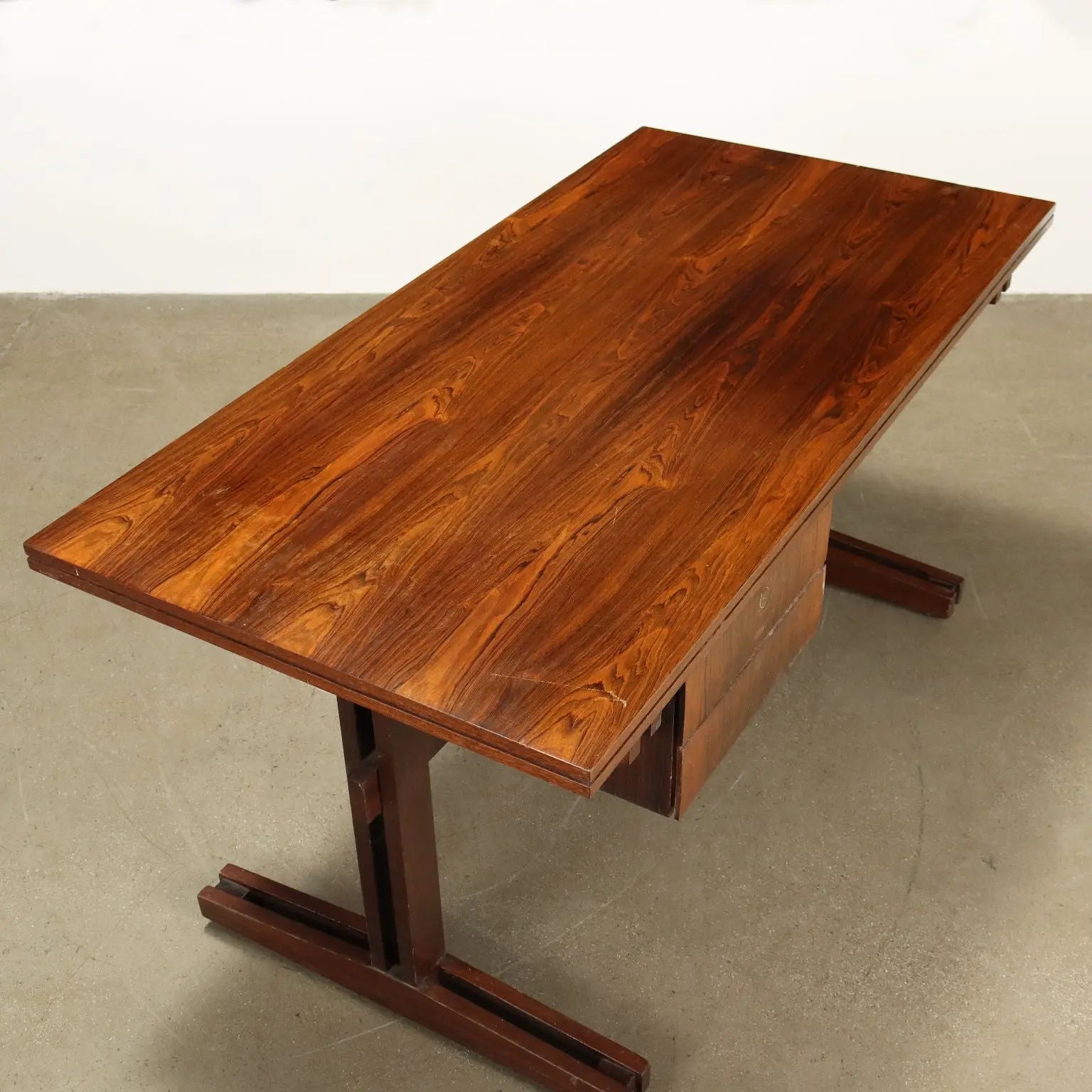 Vintage Writing Desk Exotic Wood Veneer Design Italy 1960s | Modernism | Tables