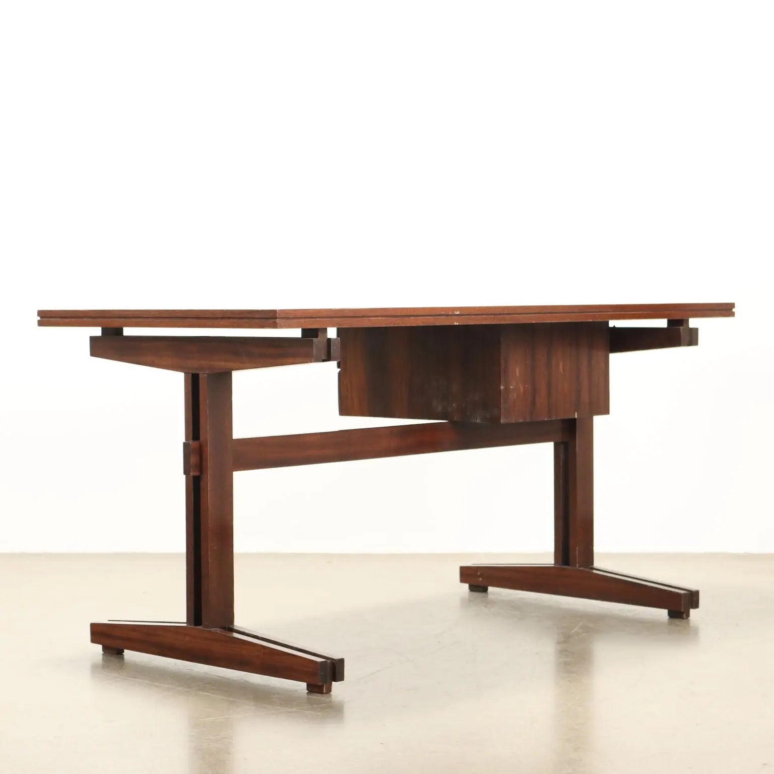 Vintage Writing Desk Exotic Wood Veneer Design Italy 1960s | Modernism | Tables