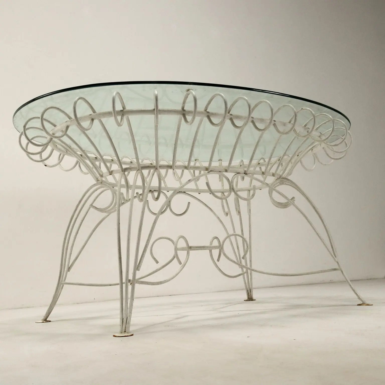 1960s Garden Table in Iron and Glass