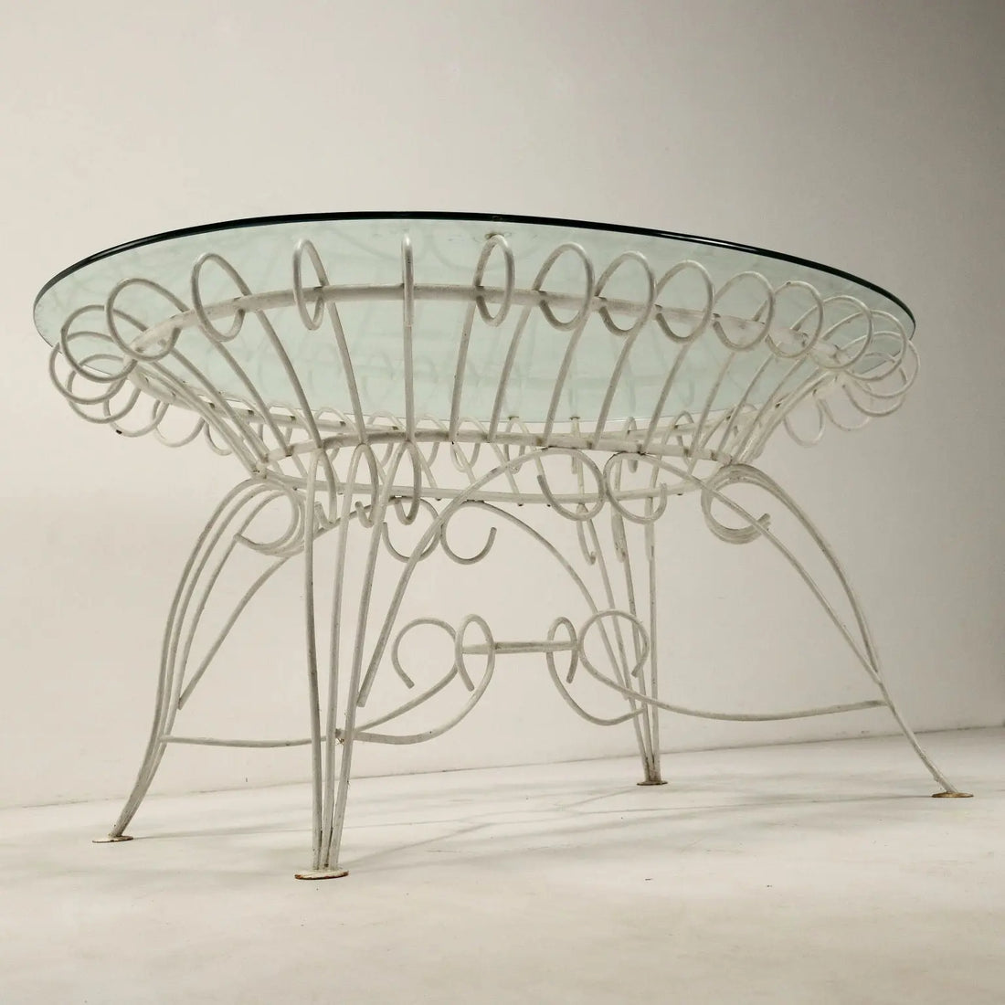 1960s Garden Table in Iron and Glass