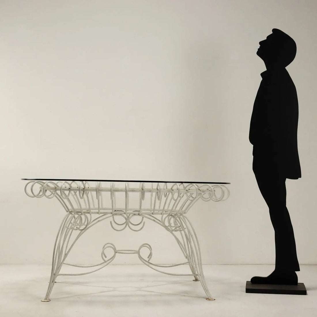 1960s Garden Table in Iron and Glass
