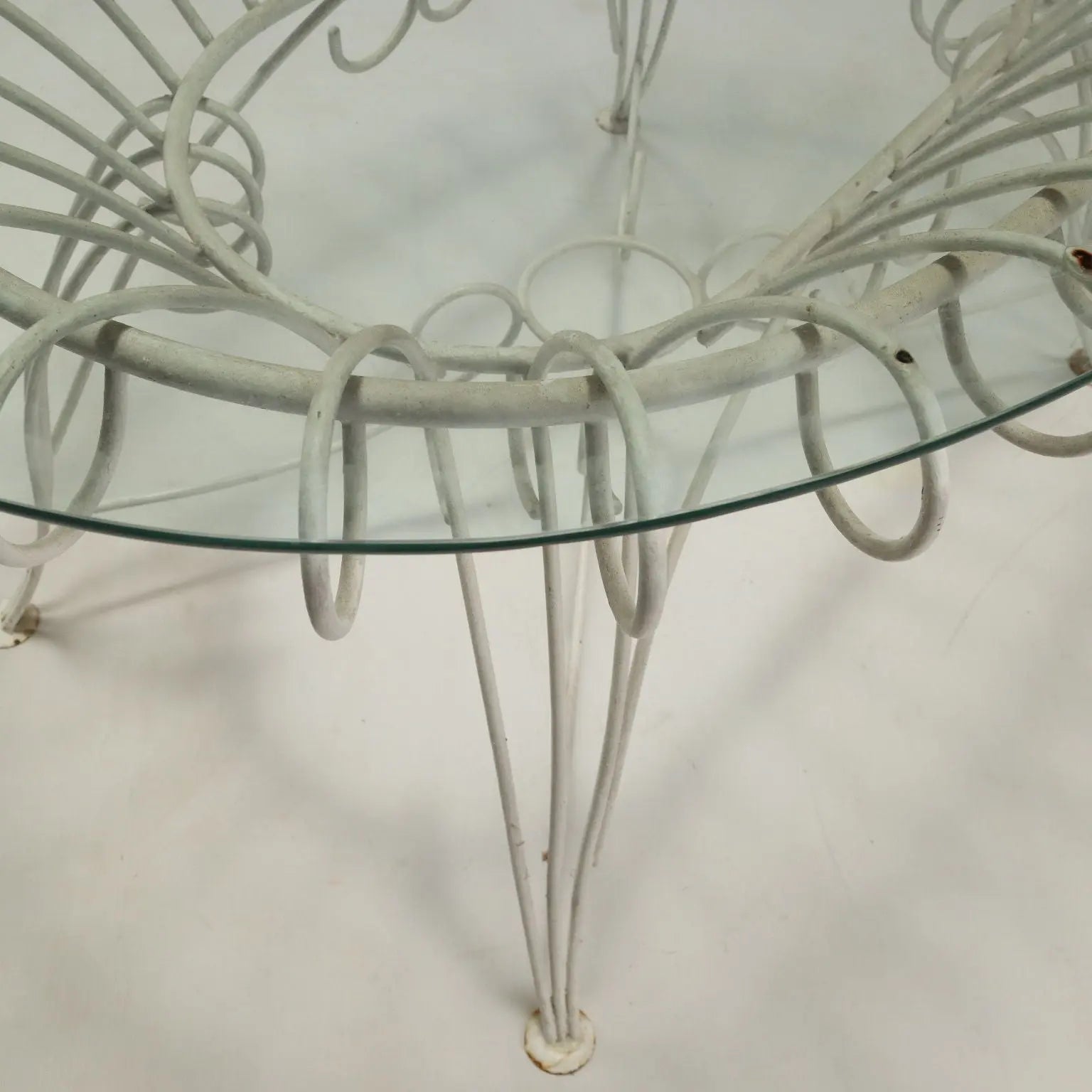 1960s Garden Table in Iron and Glass