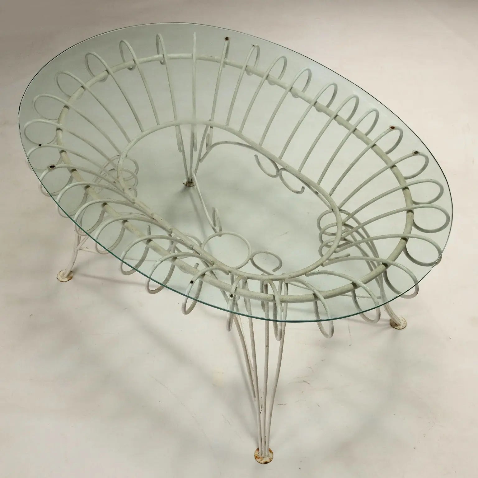 1960s Garden Table in Iron and Glass