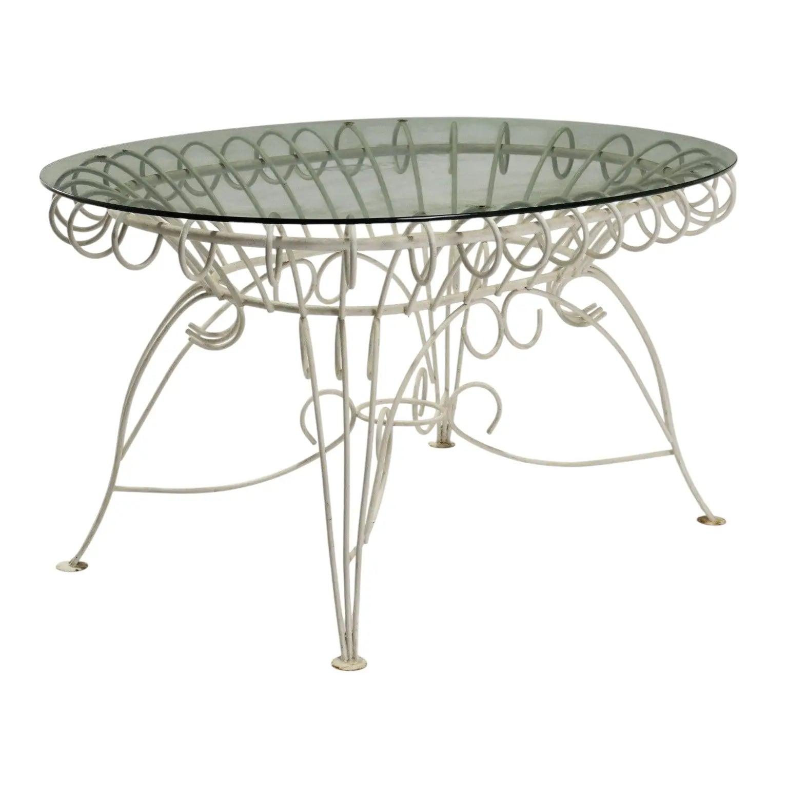 1960s Garden Table in Iron and Glass
