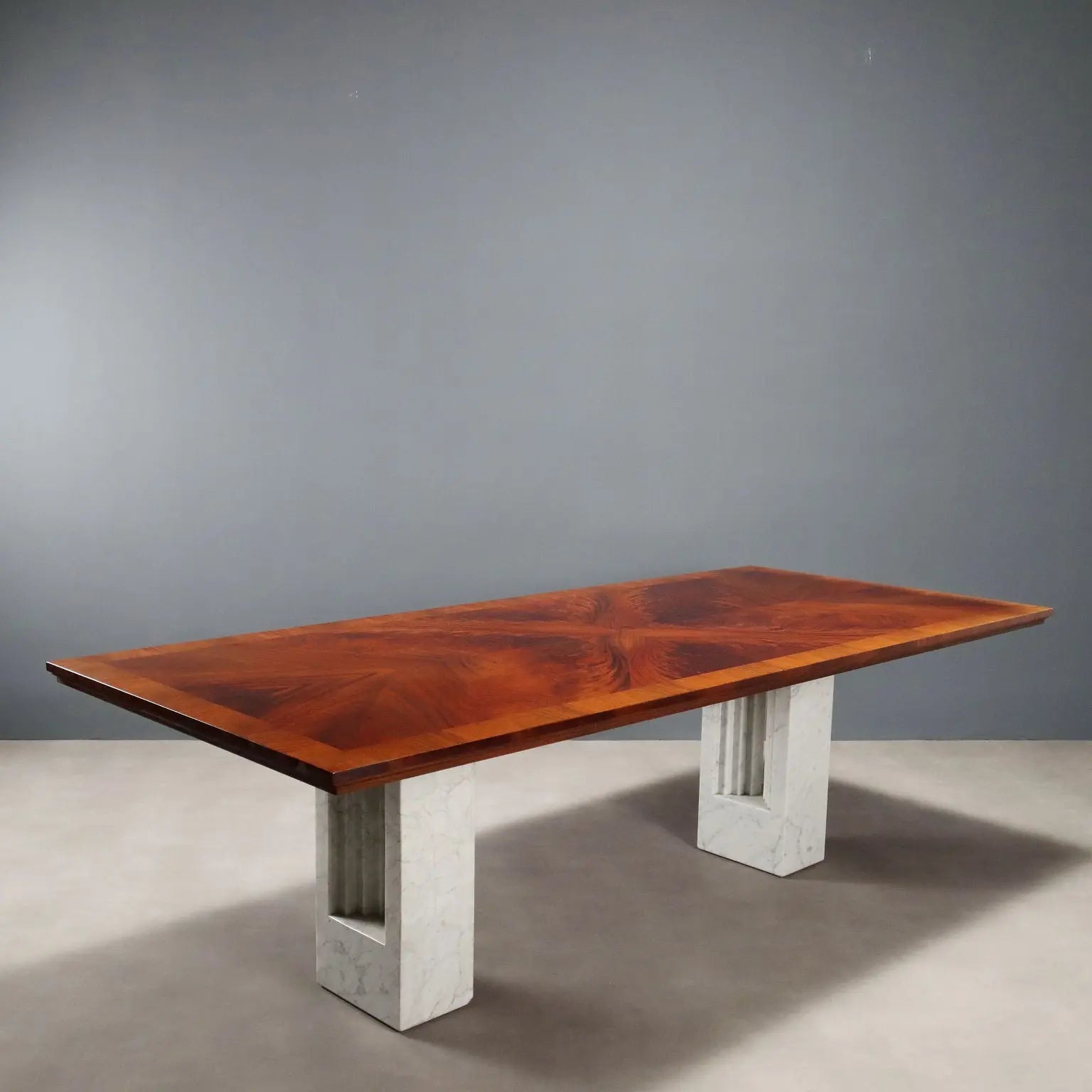 Vintage Table Design Burl Veneer Walnut Italy 1980s | Modernism | Tables