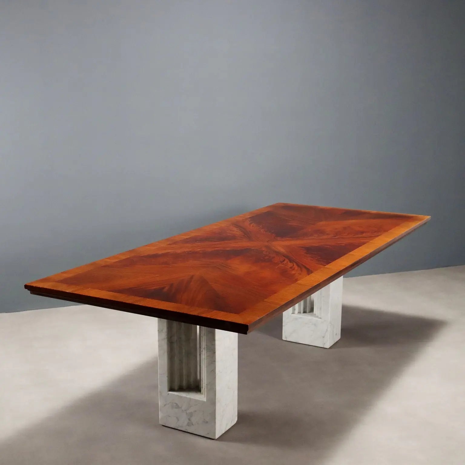 Vintage Table Design Burl Veneer Walnut Italy 1980s | Modernism | Tables