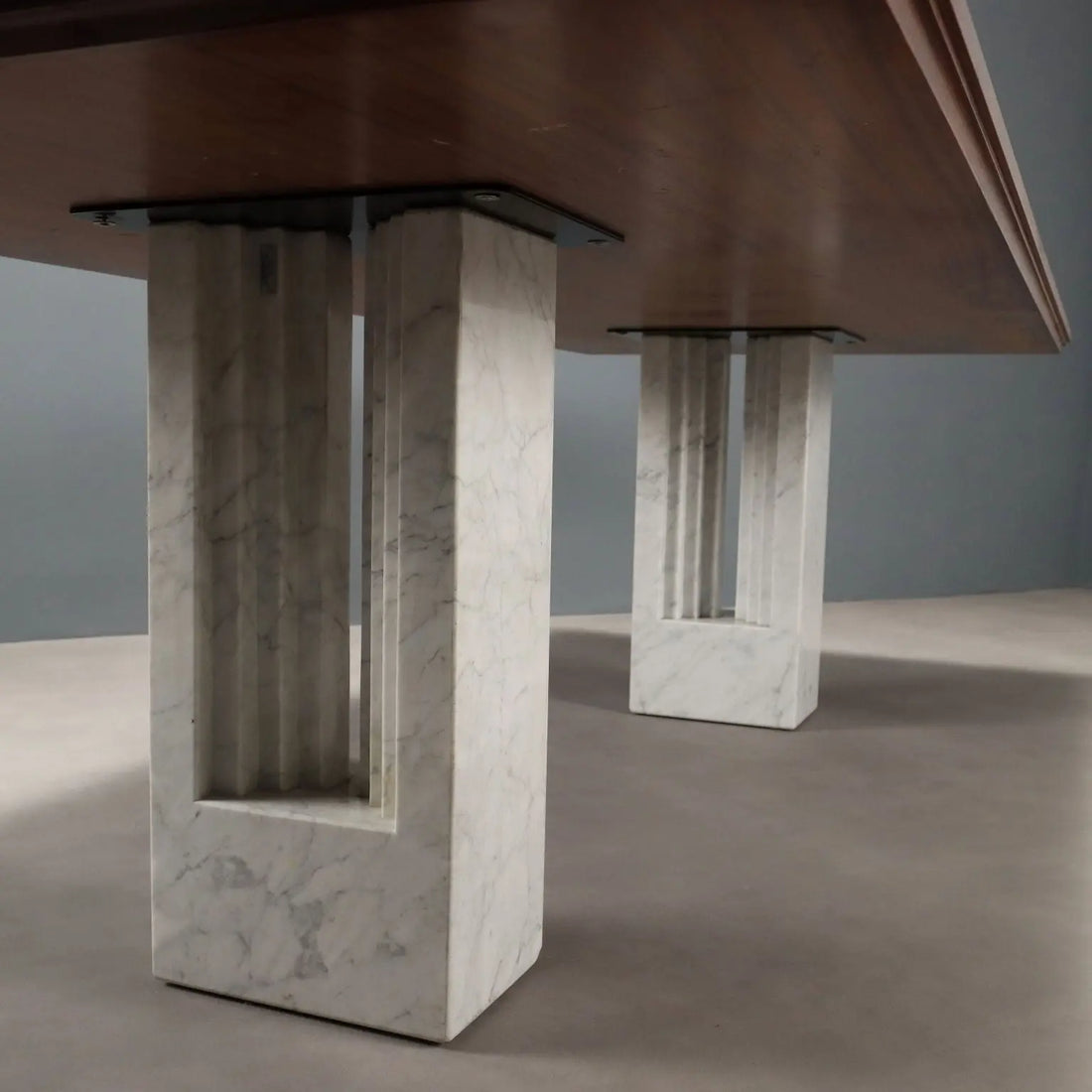 Vintage Table Design Burl Veneer Walnut Italy 1980s | Modernism | Tables