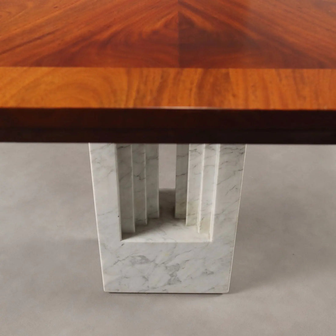 Vintage Table Design Burl Veneer Walnut Italy 1980s | Modernism | Tables