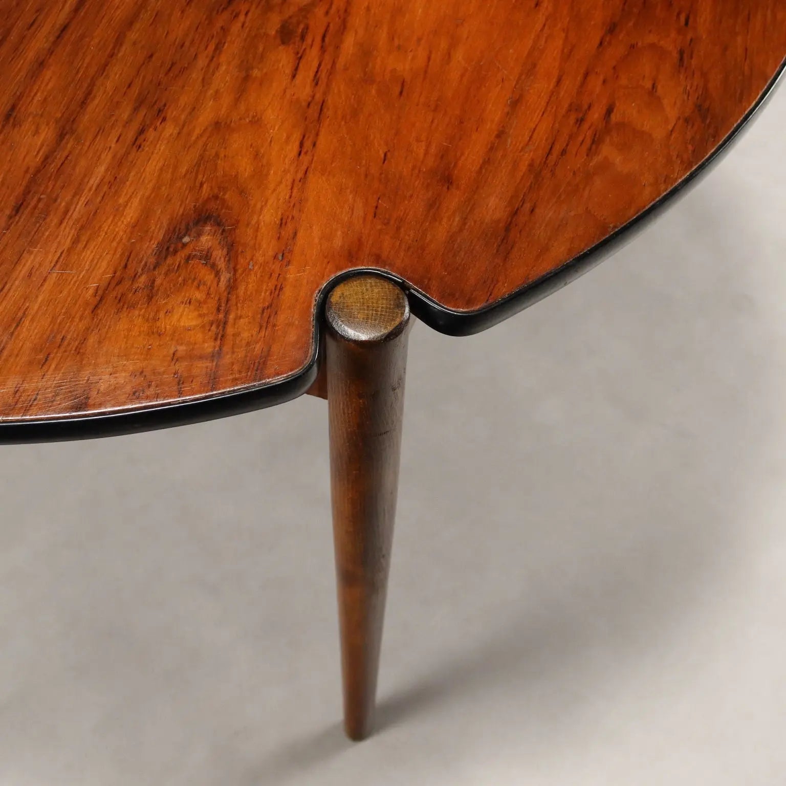 Vintage Round Game Table Design Exotic Wood Italy 1960s - Transformable into a Game Table | Modernism | Tables