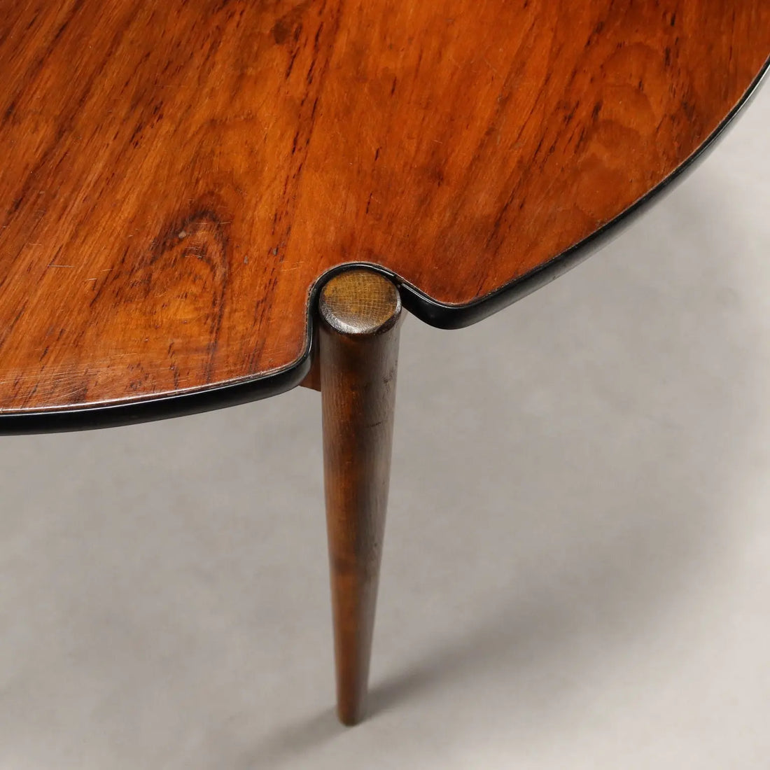 Vintage Round Game Table Design Exotic Wood Italy 1960s - Transformable into a Game Table | Modernism | Tables