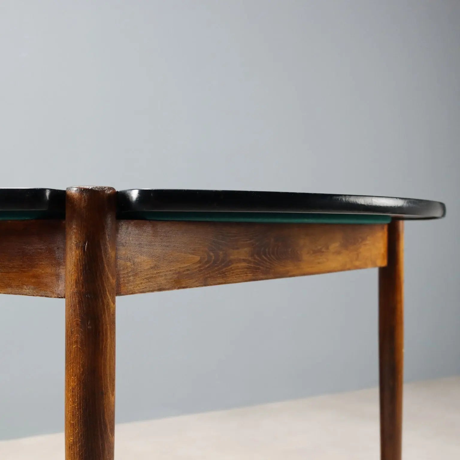 Vintage Round Game Table Design Exotic Wood Italy 1960s - Transformable into a Game Table | Modernism | Tables