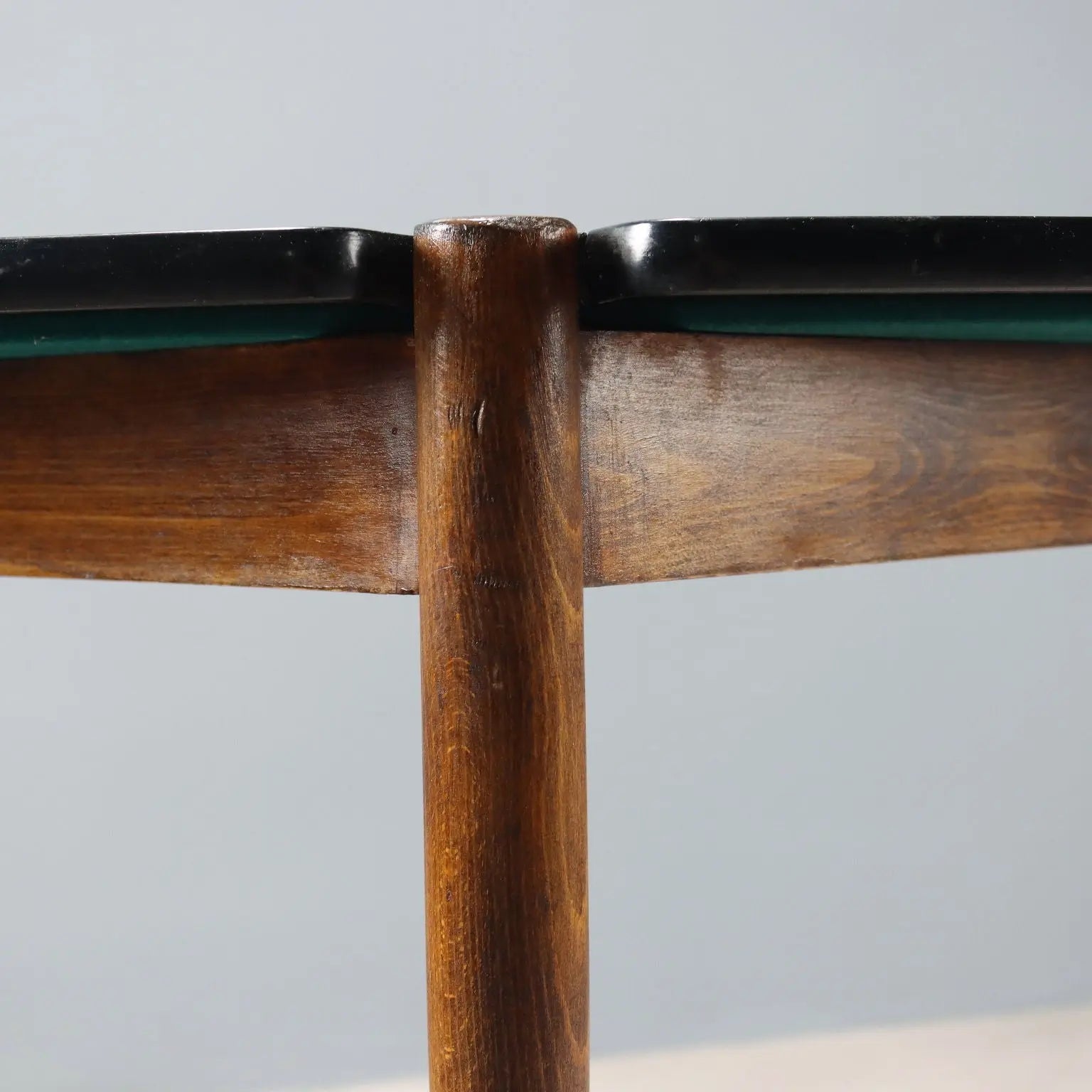 Vintage Round Game Table Design Exotic Wood Italy 1960s - Transformable into a Game Table | Modernism | Tables
