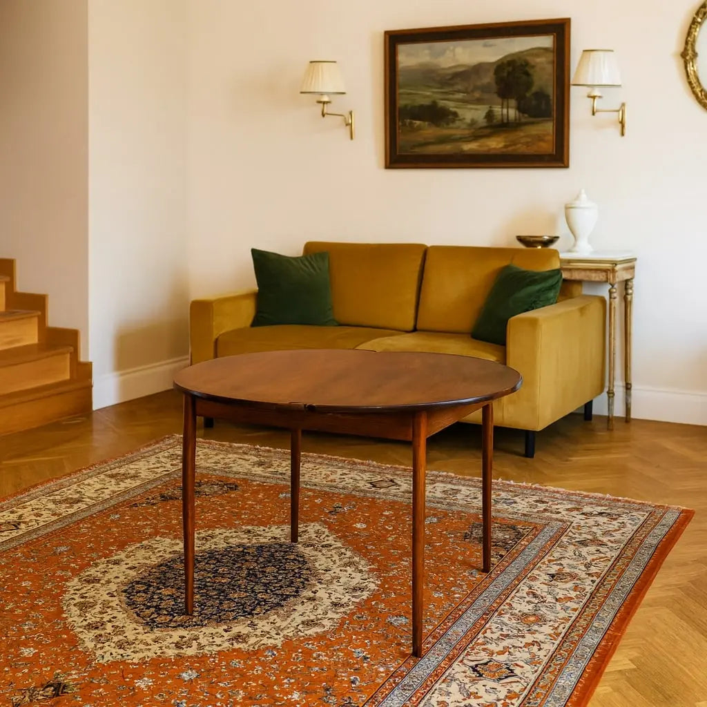 Vintage Round Game Table Design Exotic Wood Italy 1960s - Transformable into a Game Table | Modernism | Tables