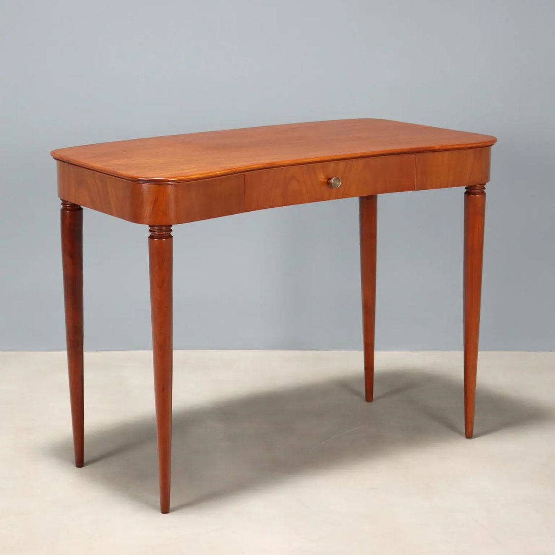 Vintage Console Design Mahogany Veneer Brass Italy 1950s | Modernism | Tables
