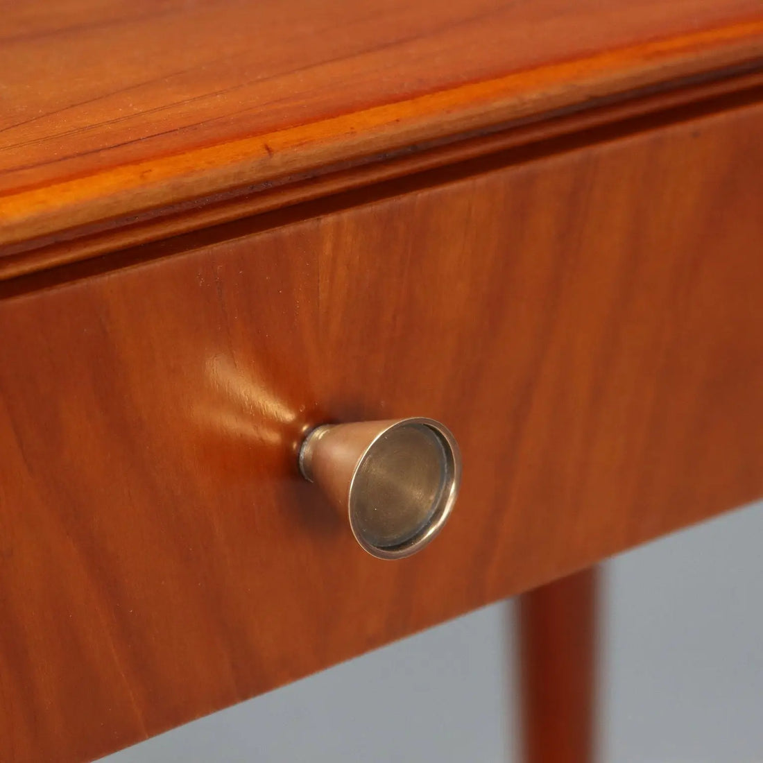 Vintage Console Design Mahogany Veneer Brass Italy 1950s | Modernism | Tables