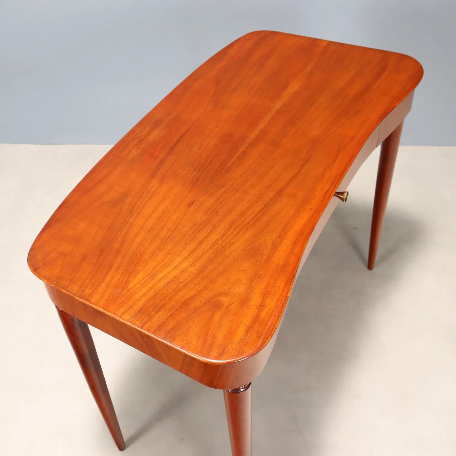 Vintage Console Design Mahogany Veneer Brass Italy 1950s | Modernism | Tables