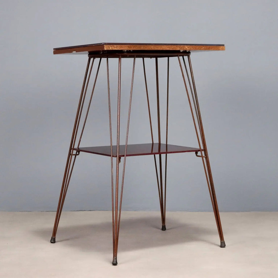 Vintage Side Table Design Metal Double Glass Top Italy 1960s | Modernism | Tables