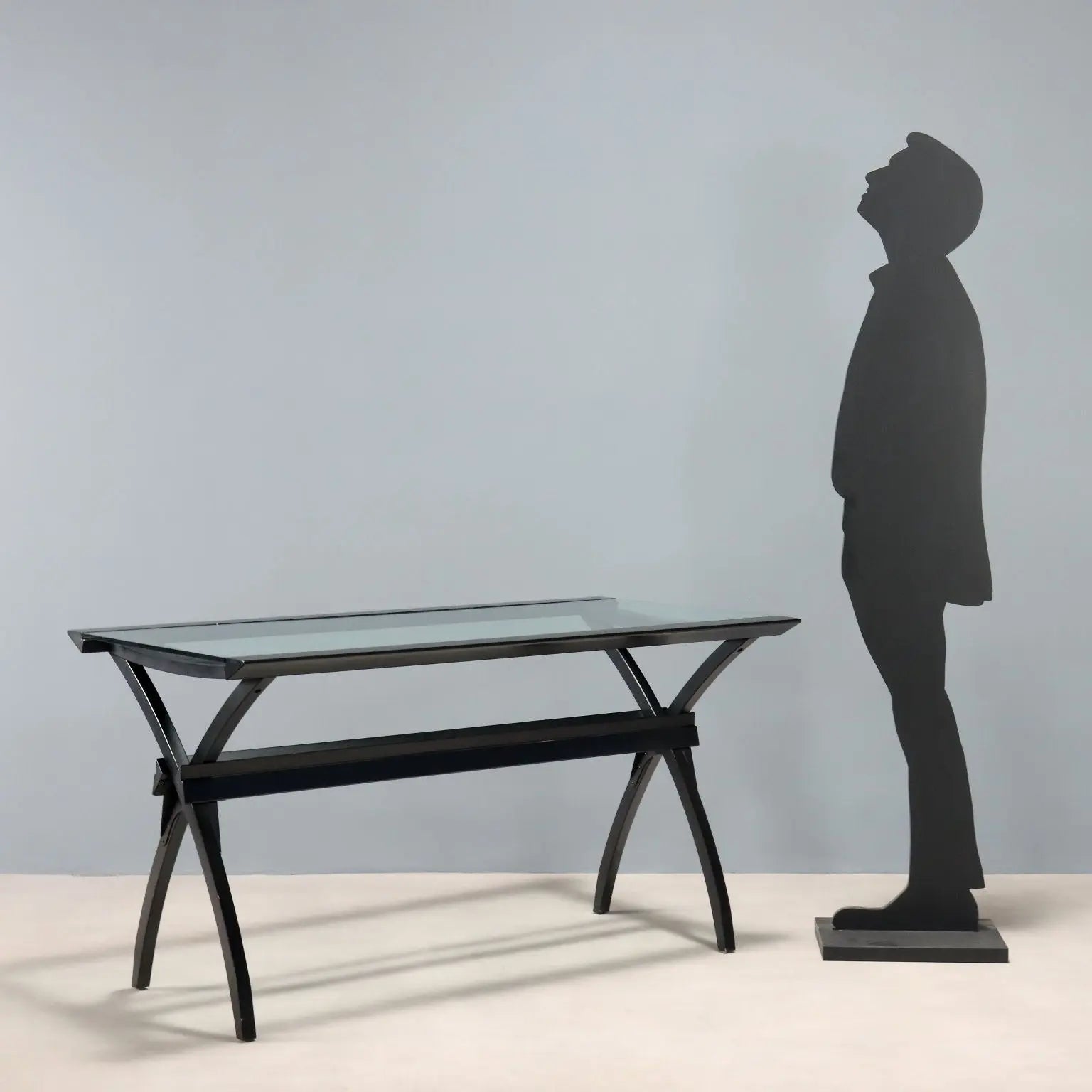 Vintage Cidue Writing Desk Lacquered Wood Glass Design 1980s - Cidue Production | Modernism | Tables
