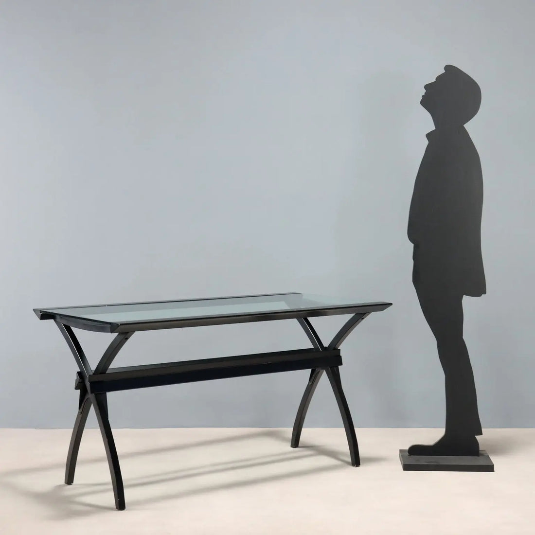 Vintage Cidue Writing Desk Lacquered Wood Glass Design 1980s - Cidue Production | Modernism | Tables