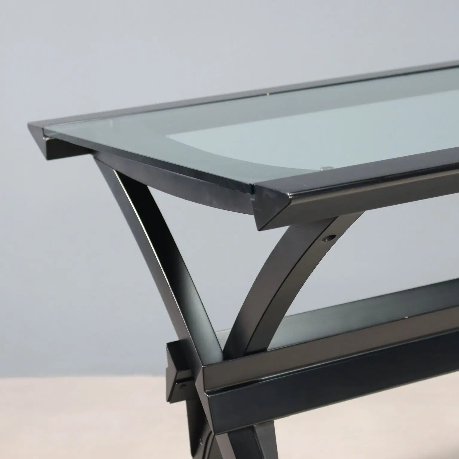 Vintage Cidue Writing Desk Lacquered Wood Glass Design 1980s - Cidue Production | Modernism | Tables