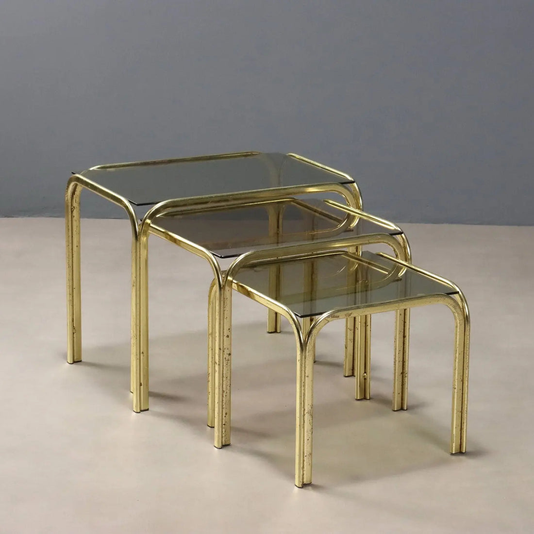 Vintage Coffee Tables Brass Glass Design Italy 1980s | Modernism | Tables