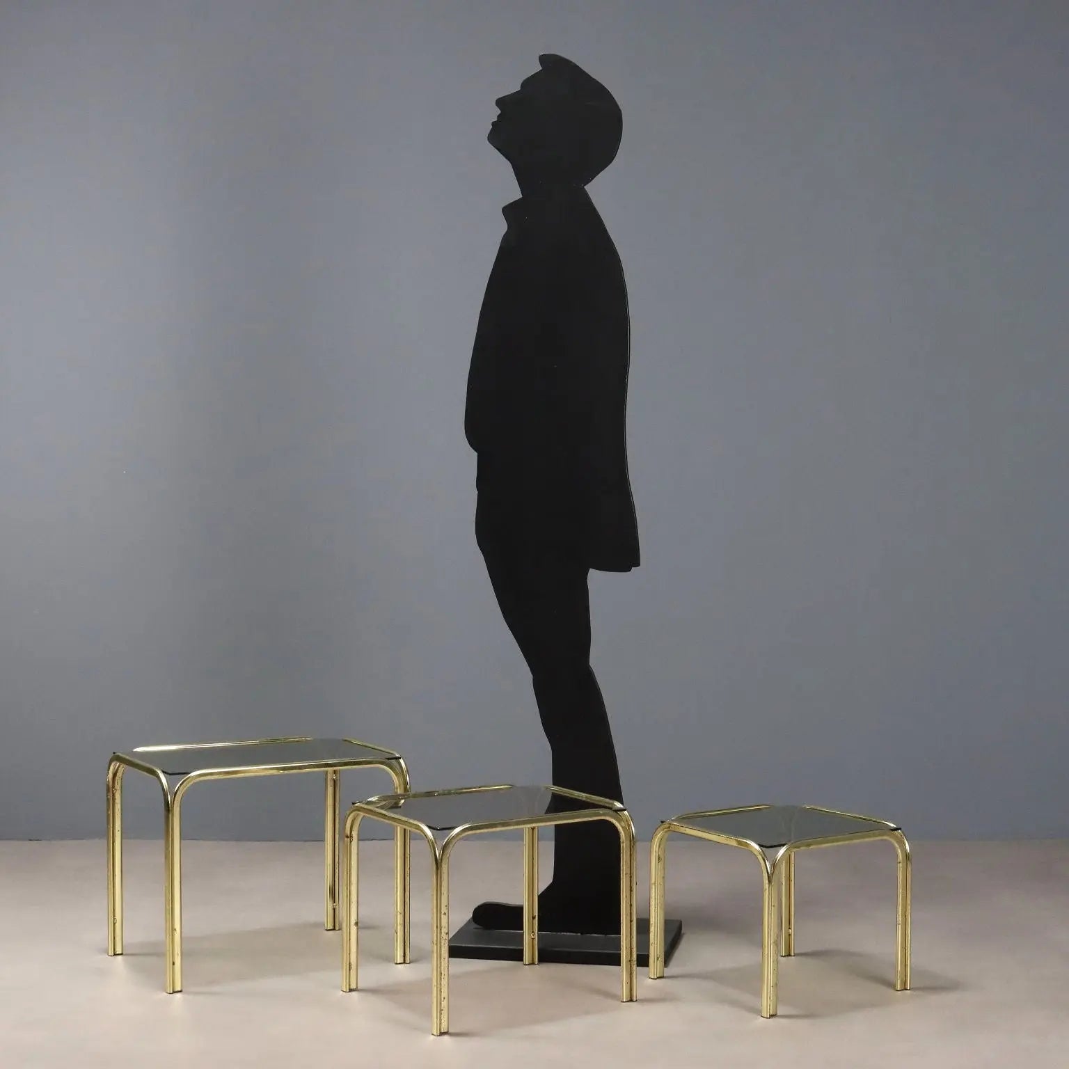 Vintage Coffee Tables Brass Glass Design Italy 1980s | Modernism | Tables