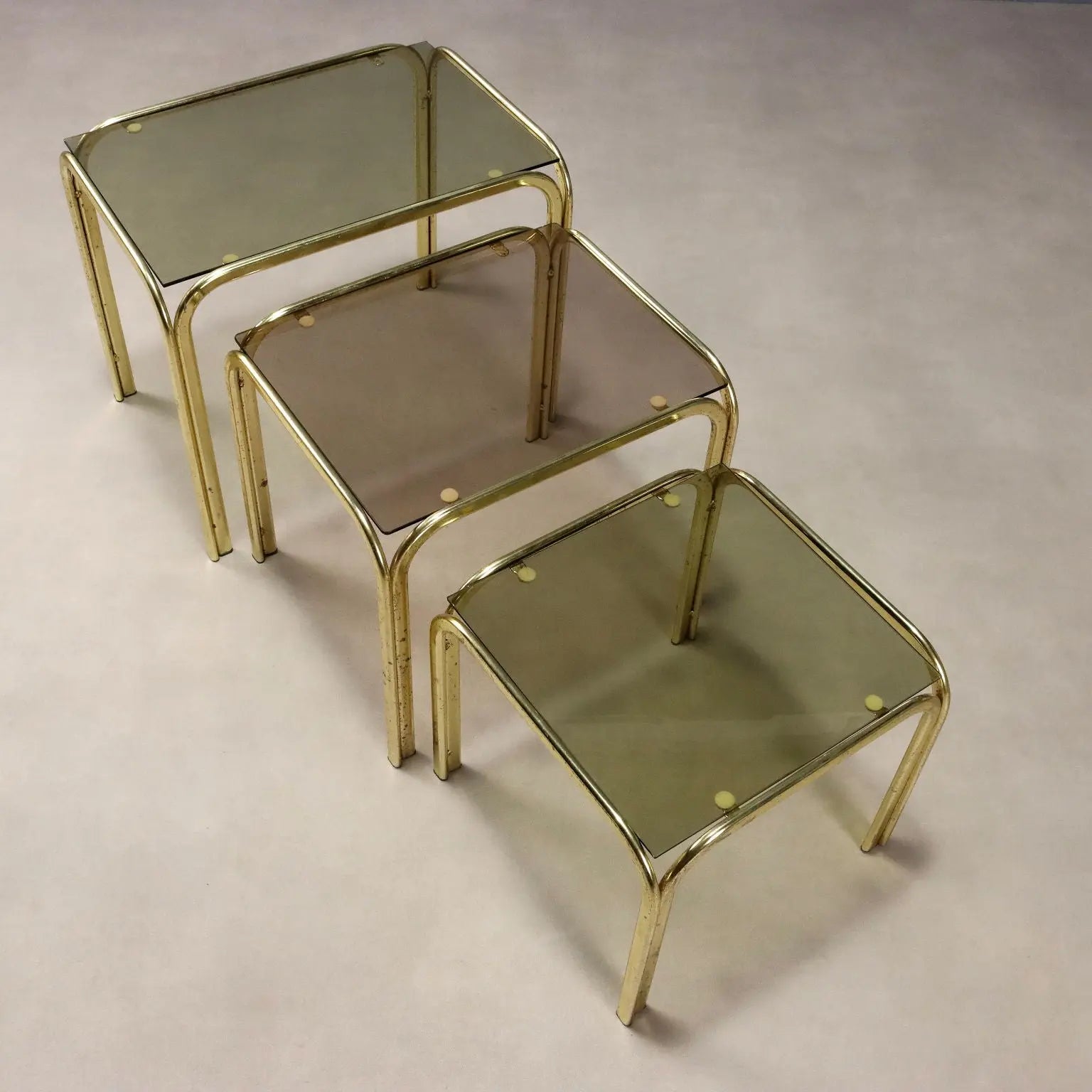 Vintage Coffee Tables Brass Glass Design Italy 1980s | Modernism | Tables