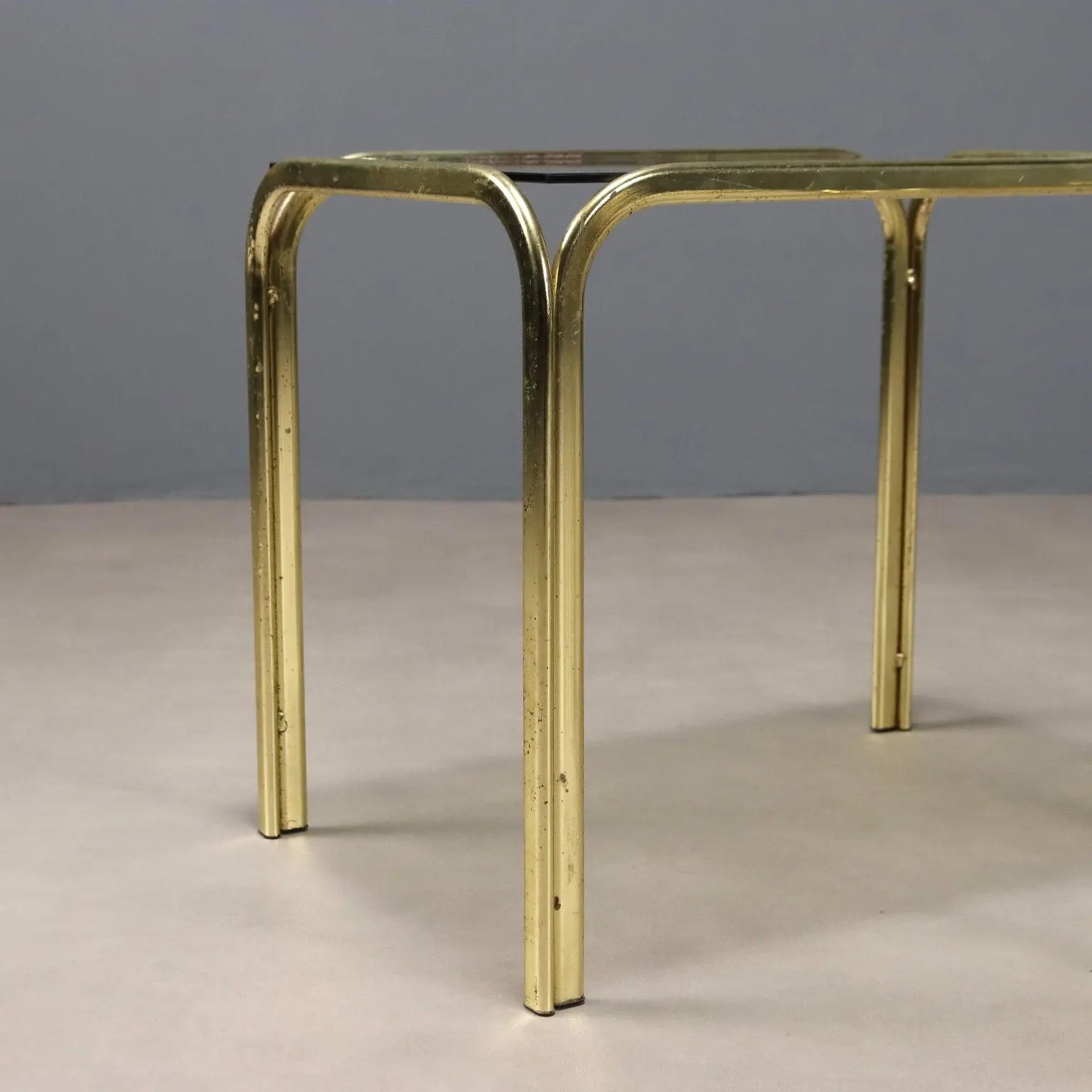 Vintage Coffee Tables Brass Glass Design Italy 1980s | Modernism | Tables