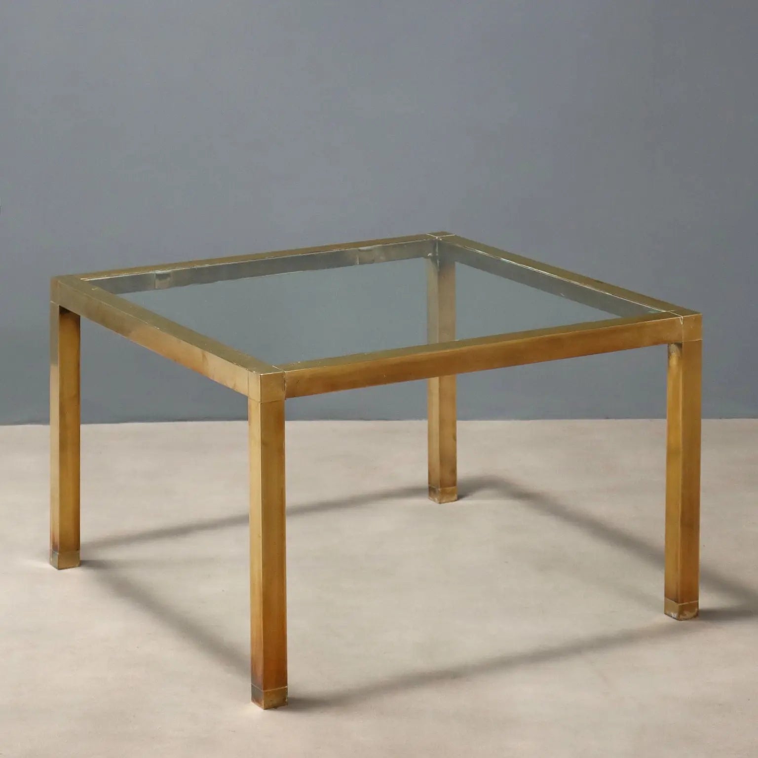 Vintage Coffee Table Brass Glass Top Design Italy 1980s | Modernism | Tables