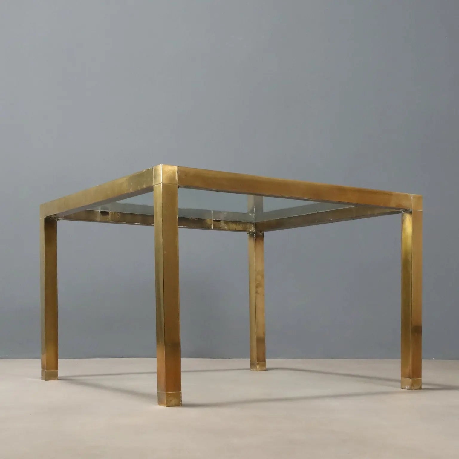 Vintage Coffee Table Brass Glass Top Design Italy 1980s | Modernism | Tables