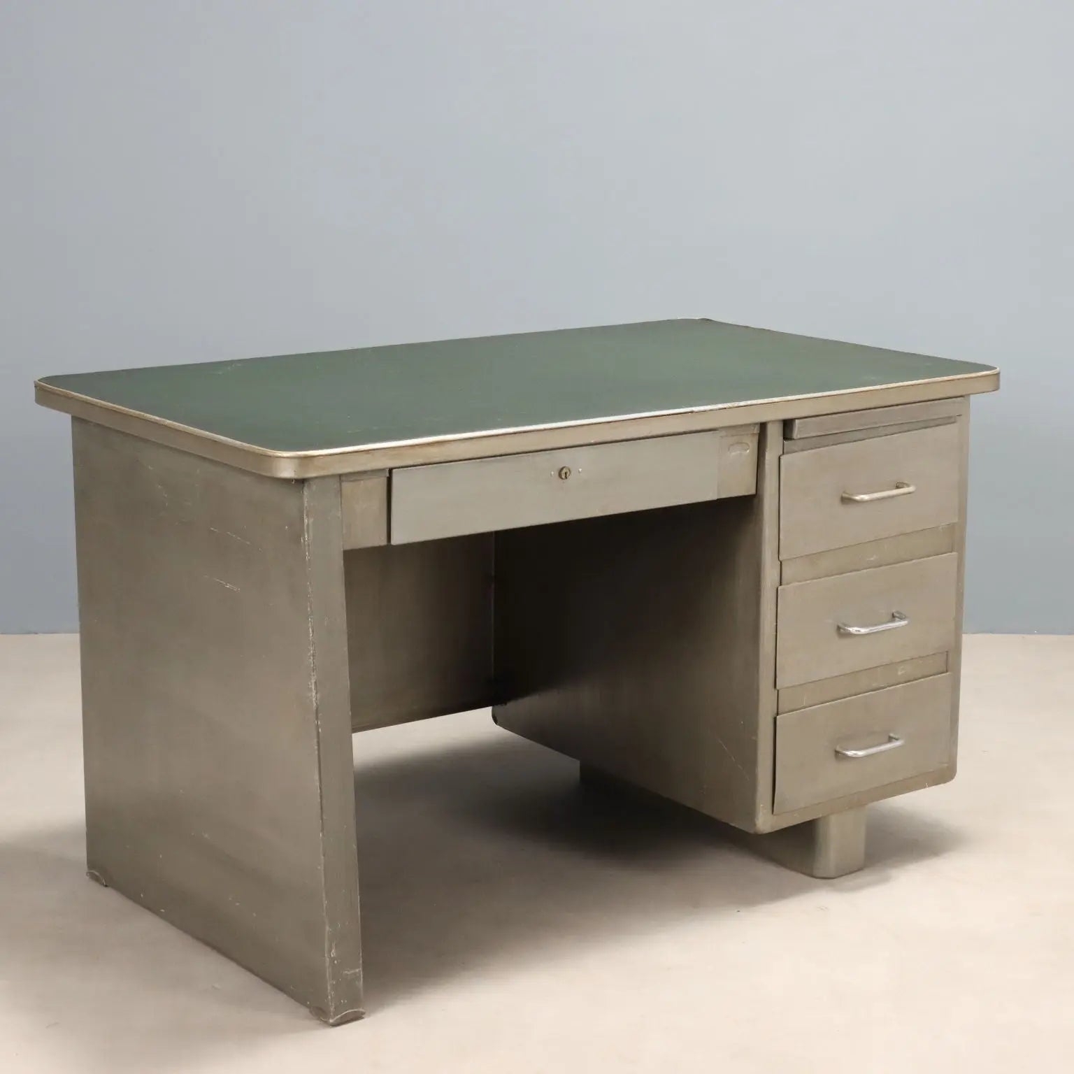 Vintage Writing Desk Metal Enamelled Top Design Italy 1960s | Modernism | Tables