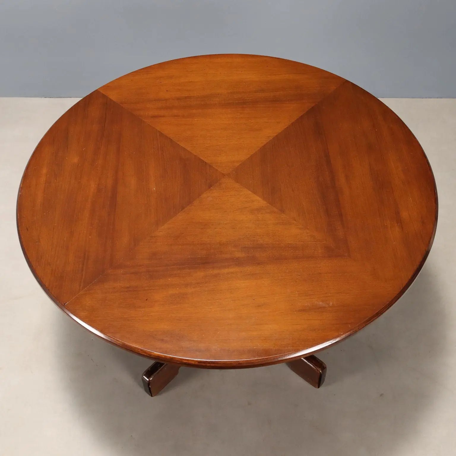Vintage Round Table Exotic Woods Veneer Design Italy 1960s | Modernism | Tables