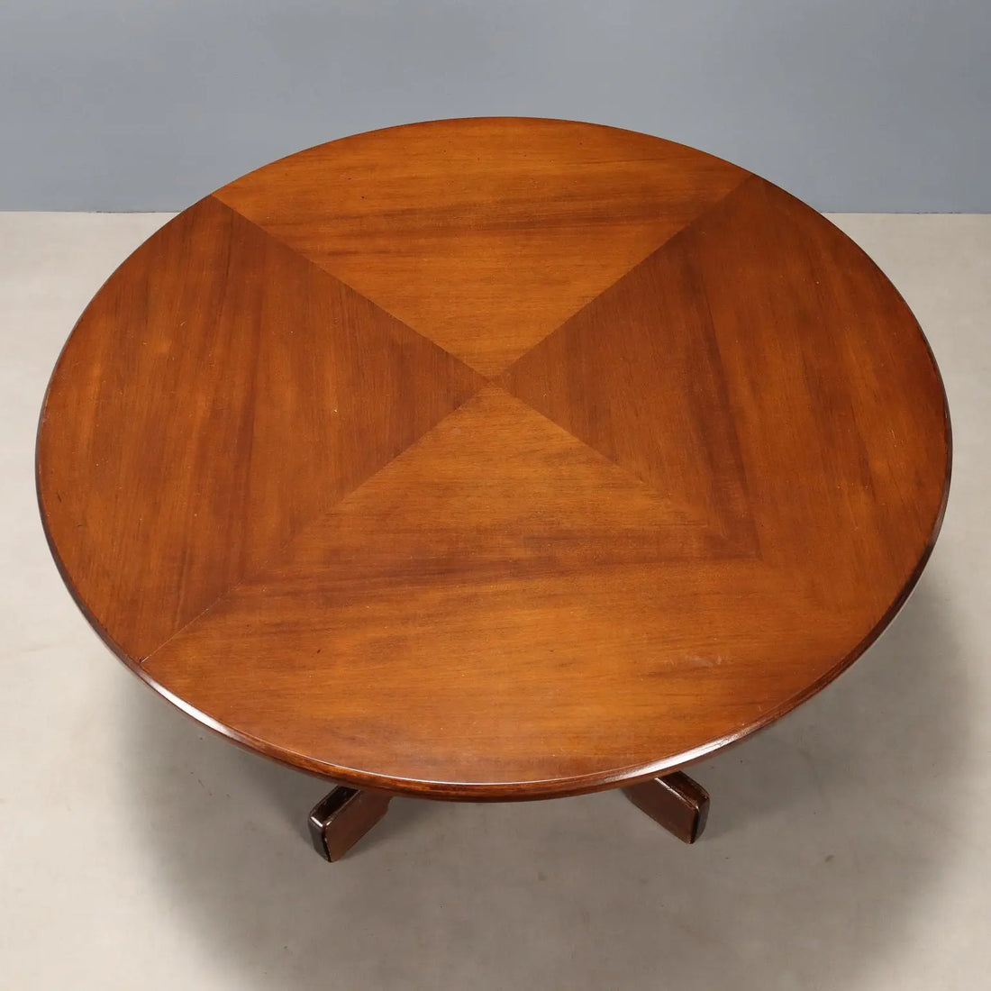 Vintage Round Table Exotic Woods Veneer Design Italy 1960s | Modernism | Tables