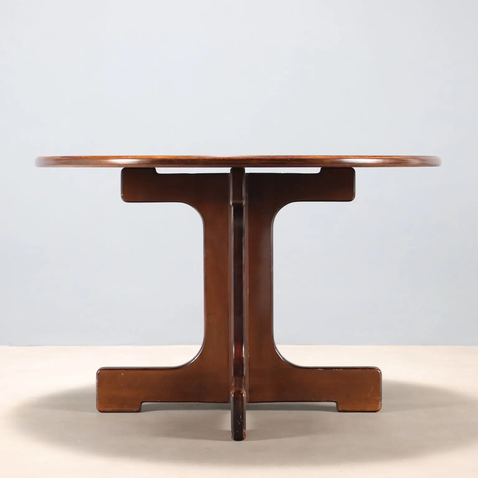 Vintage Round Table Exotic Woods Veneer Design Italy 1960s | Modernism | Tables