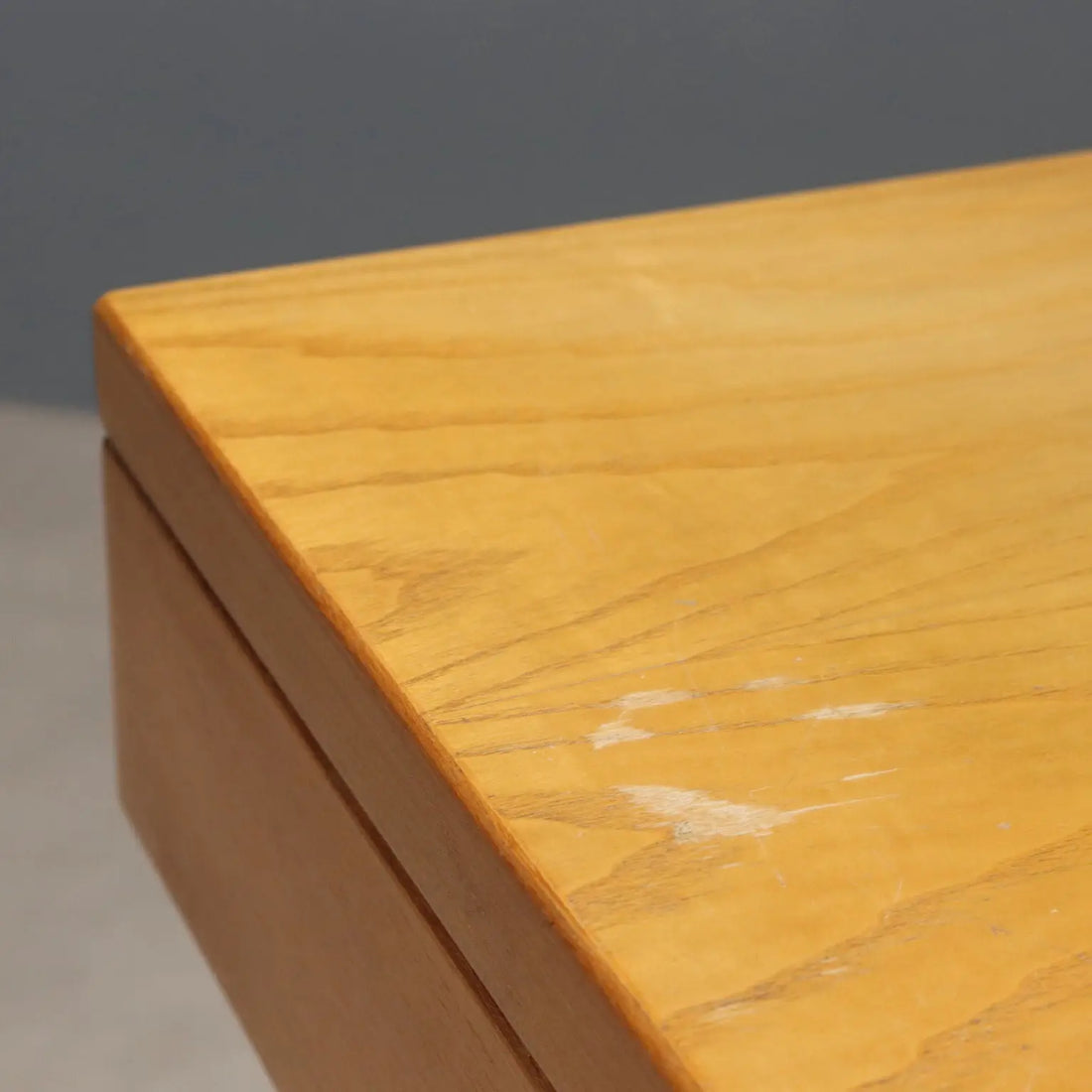 Vintage Writing Desk Larch 2 Drawers Design Italy 1970s-1980s | Modernism | Tables
