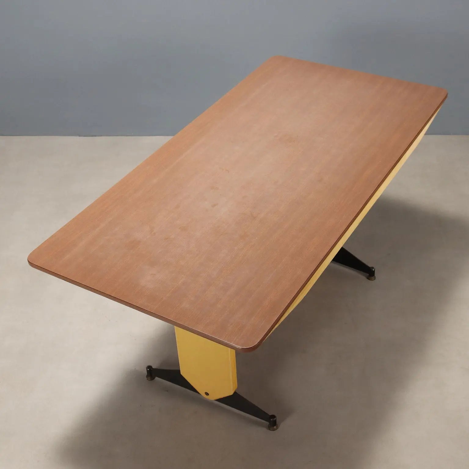 Vintage Table Laminate Enamelled Metal Brass Design 1960s