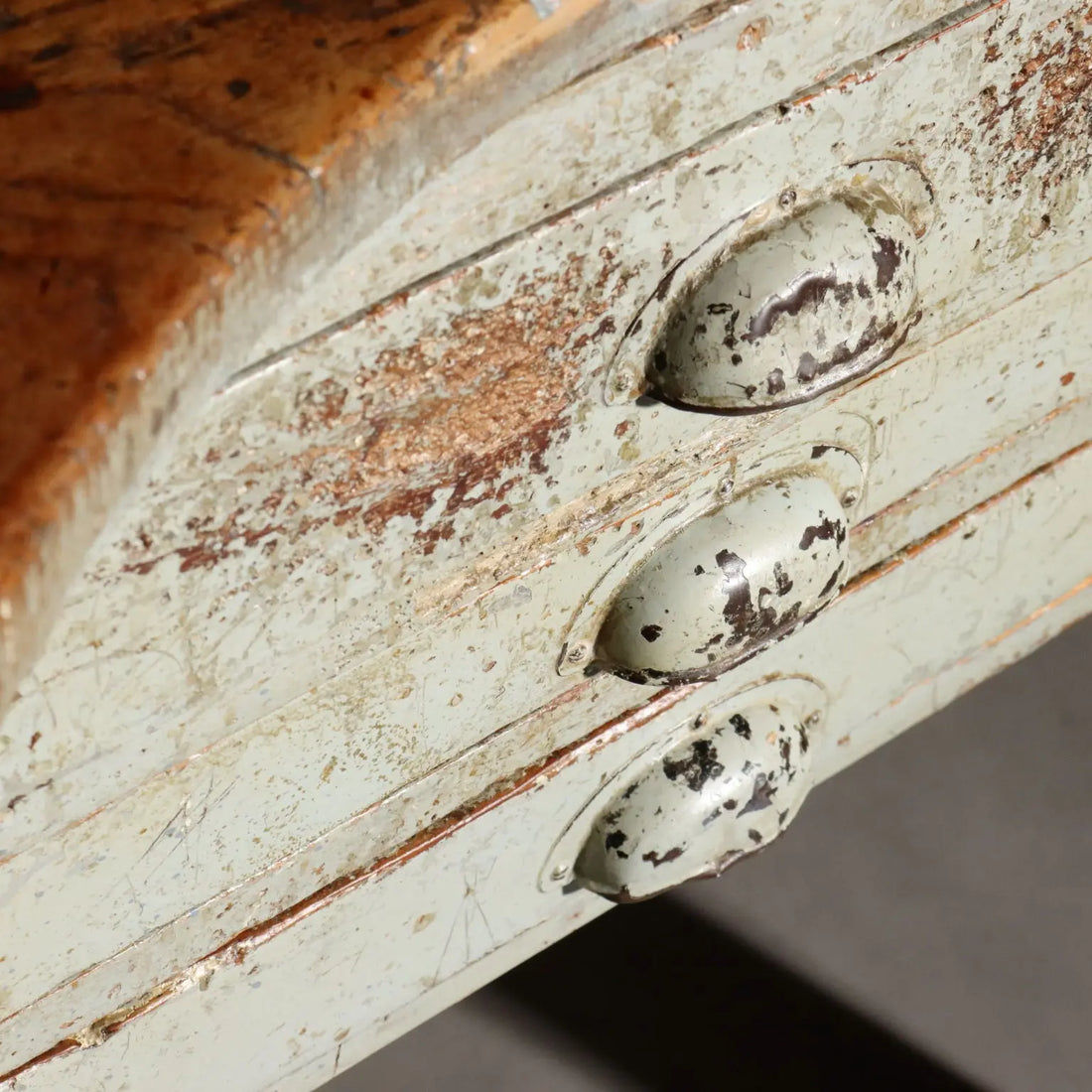 Vintage Industrial Table Fir Elm Design Italy XX Century
