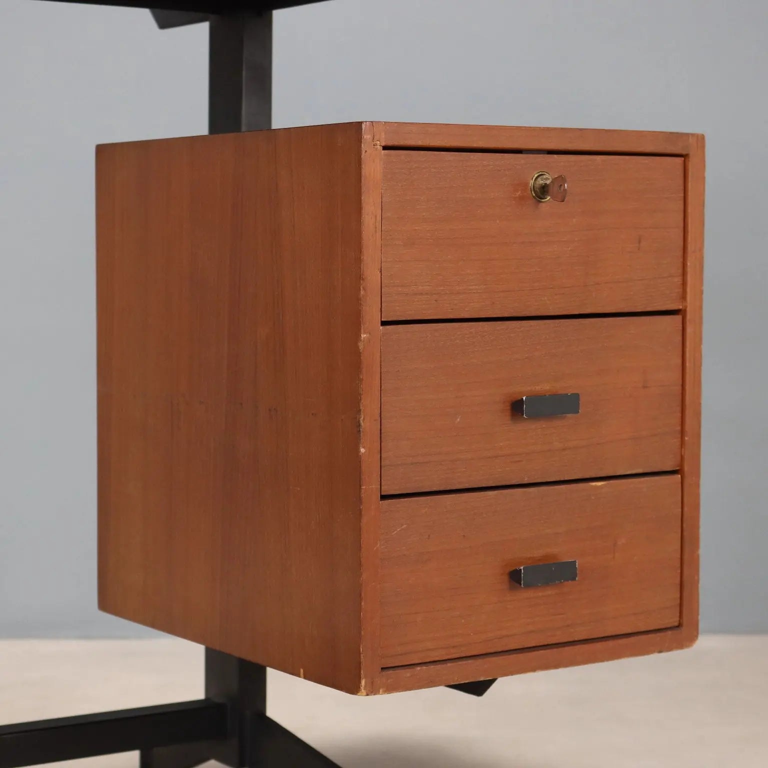 Vintage Writing Desk Laminate Teak Metal Design Italy 1960s | Modernism | Tables