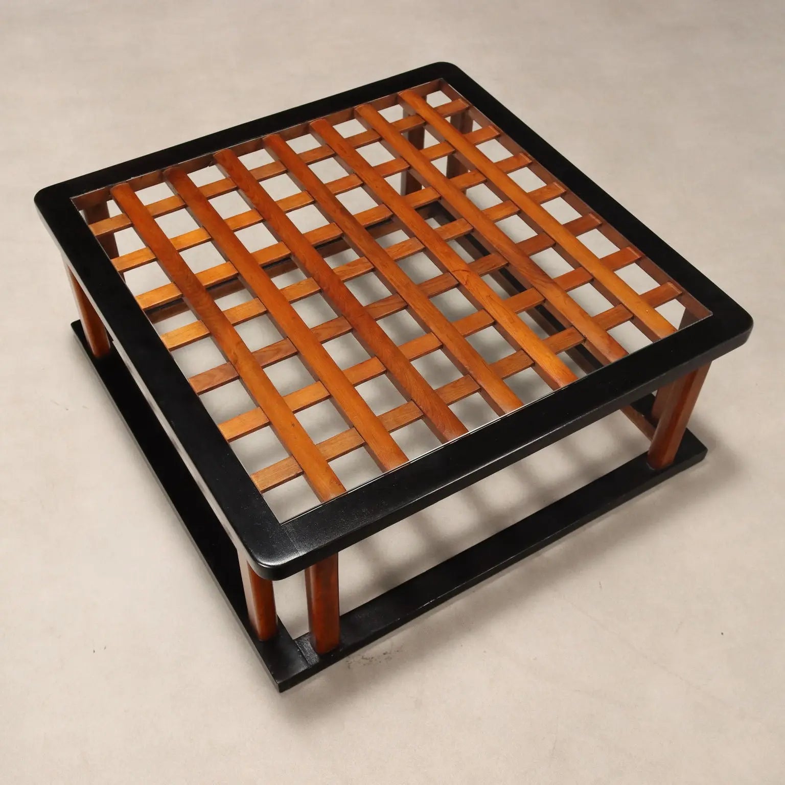 Vintage Coffee Table Painted Wood Glass Design 1940s-50s | Modernism | Tables