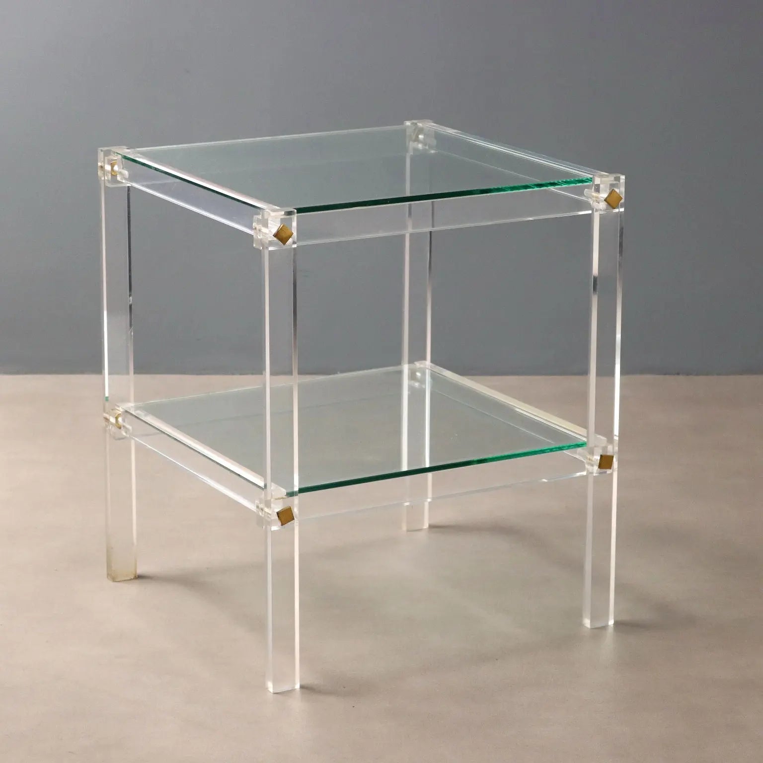 Vintage Small Table Plexiglas Glass Design Italy 1980s | Modernism | Tables