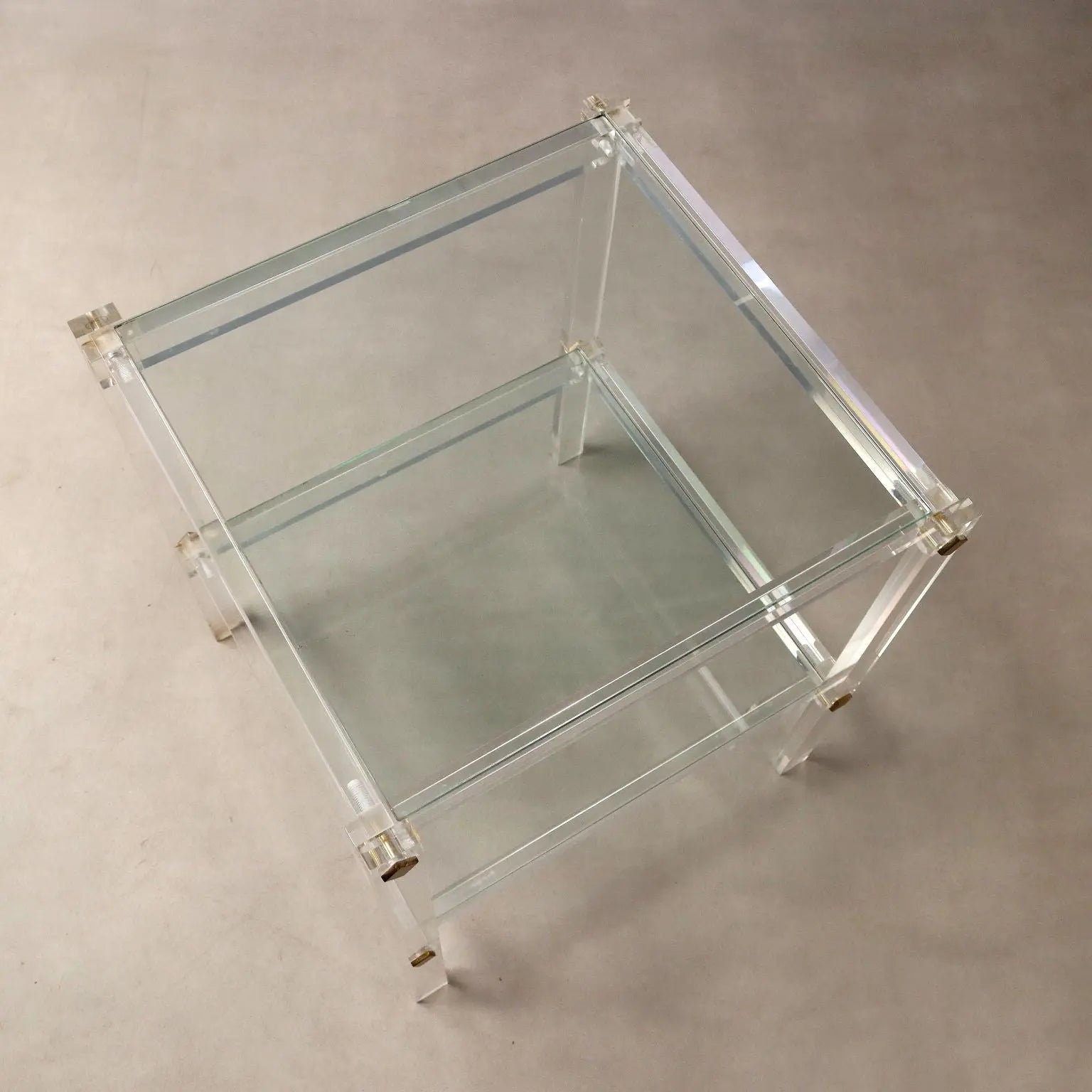Vintage Small Table Plexiglas Glass Design Italy 1980s | Modernism | Tables