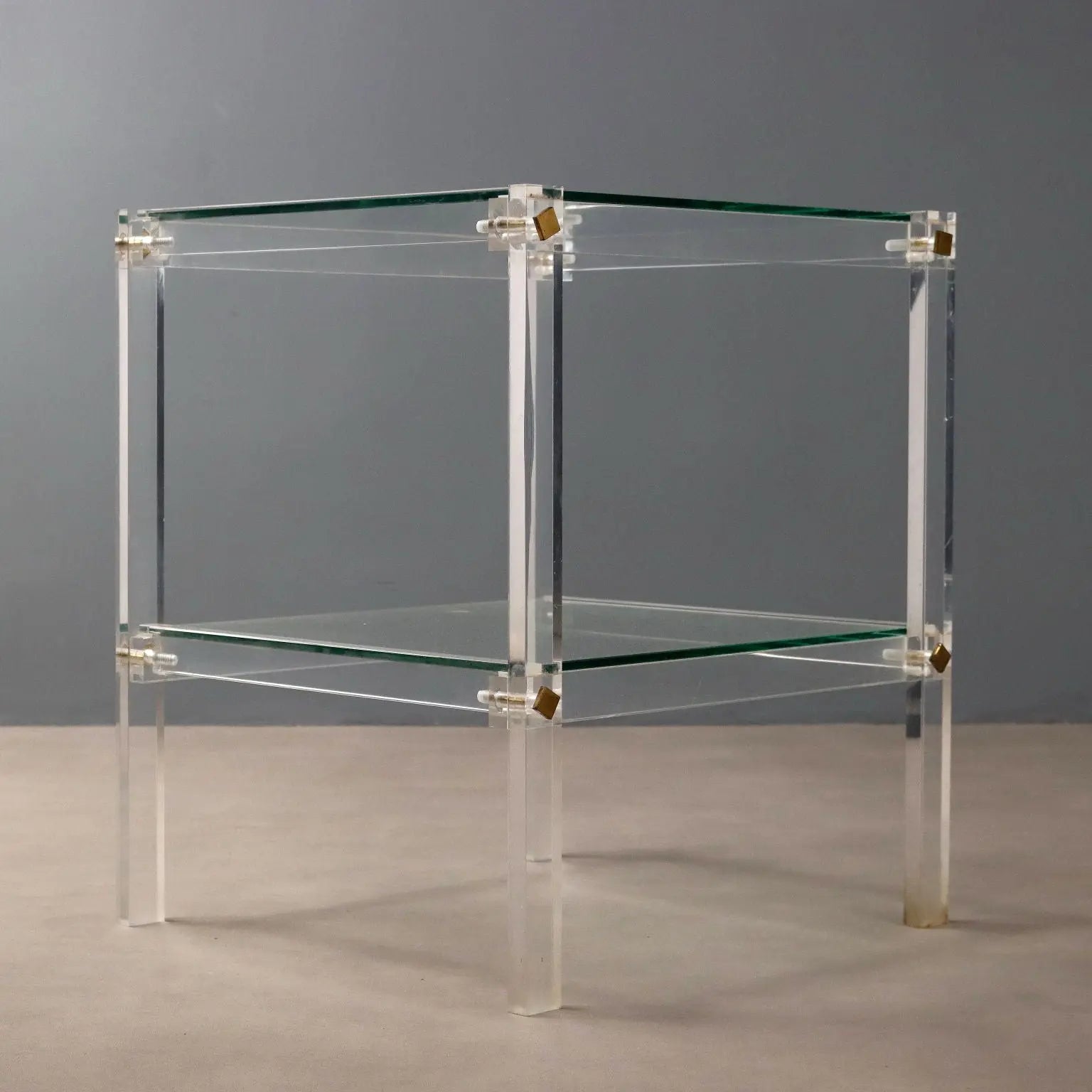Vintage Small Table Plexiglas Glass Design Italy 1980s | Modernism | Tables