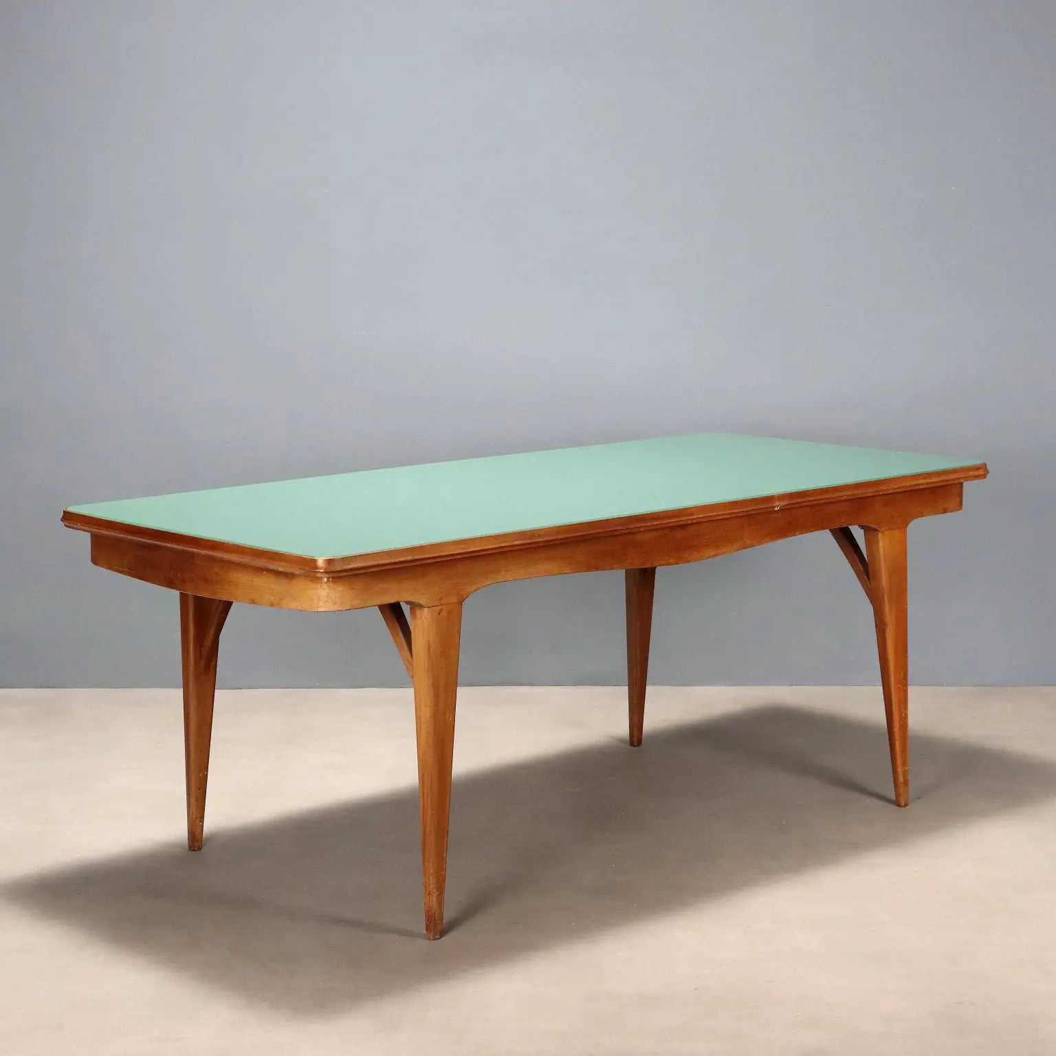 Vintage Table Painted Beech Glass Design Italy 1950s-1960s | Modernism | Tables