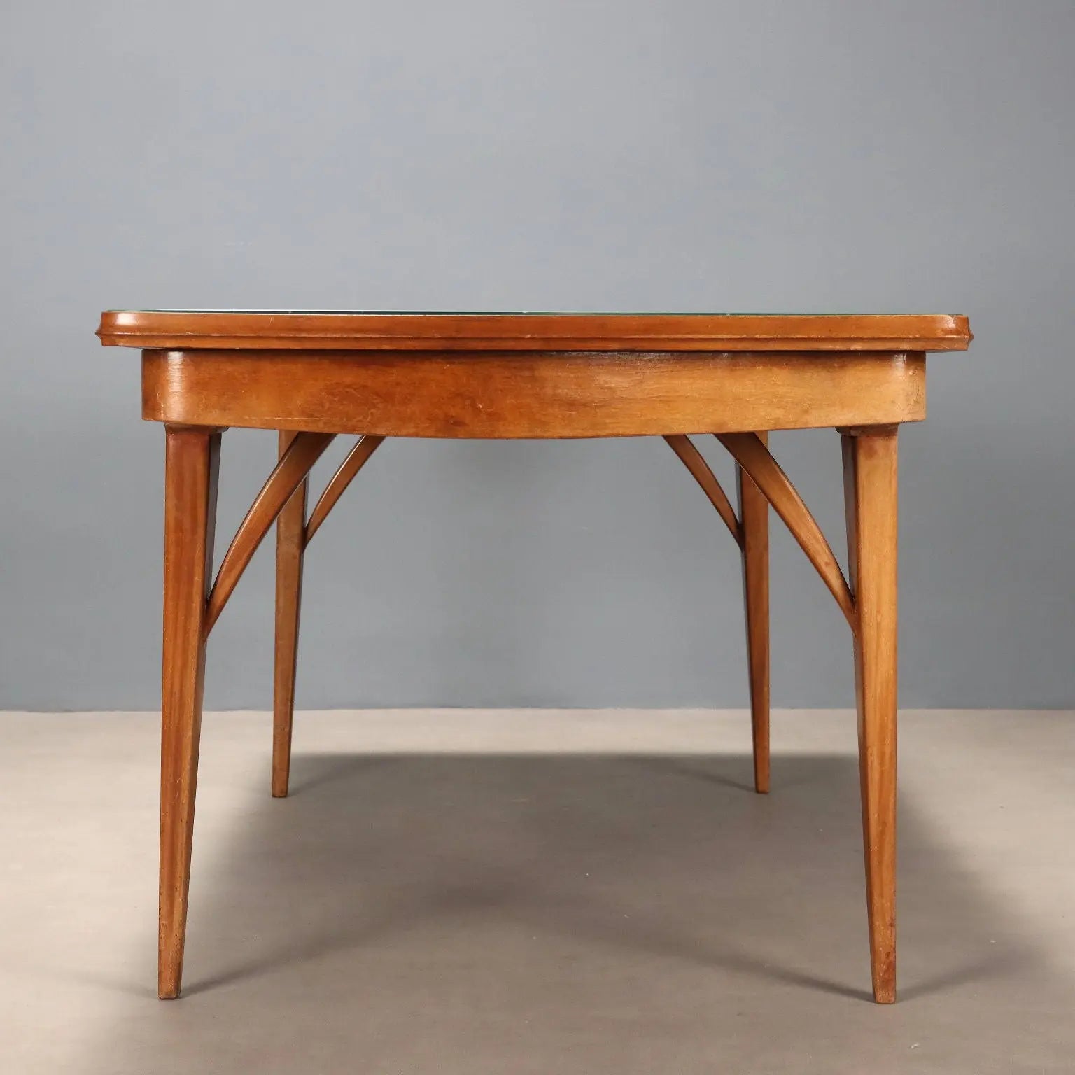 Vintage Table Painted Beech Glass Design Italy 1950s-1960s | Modernism | Tables