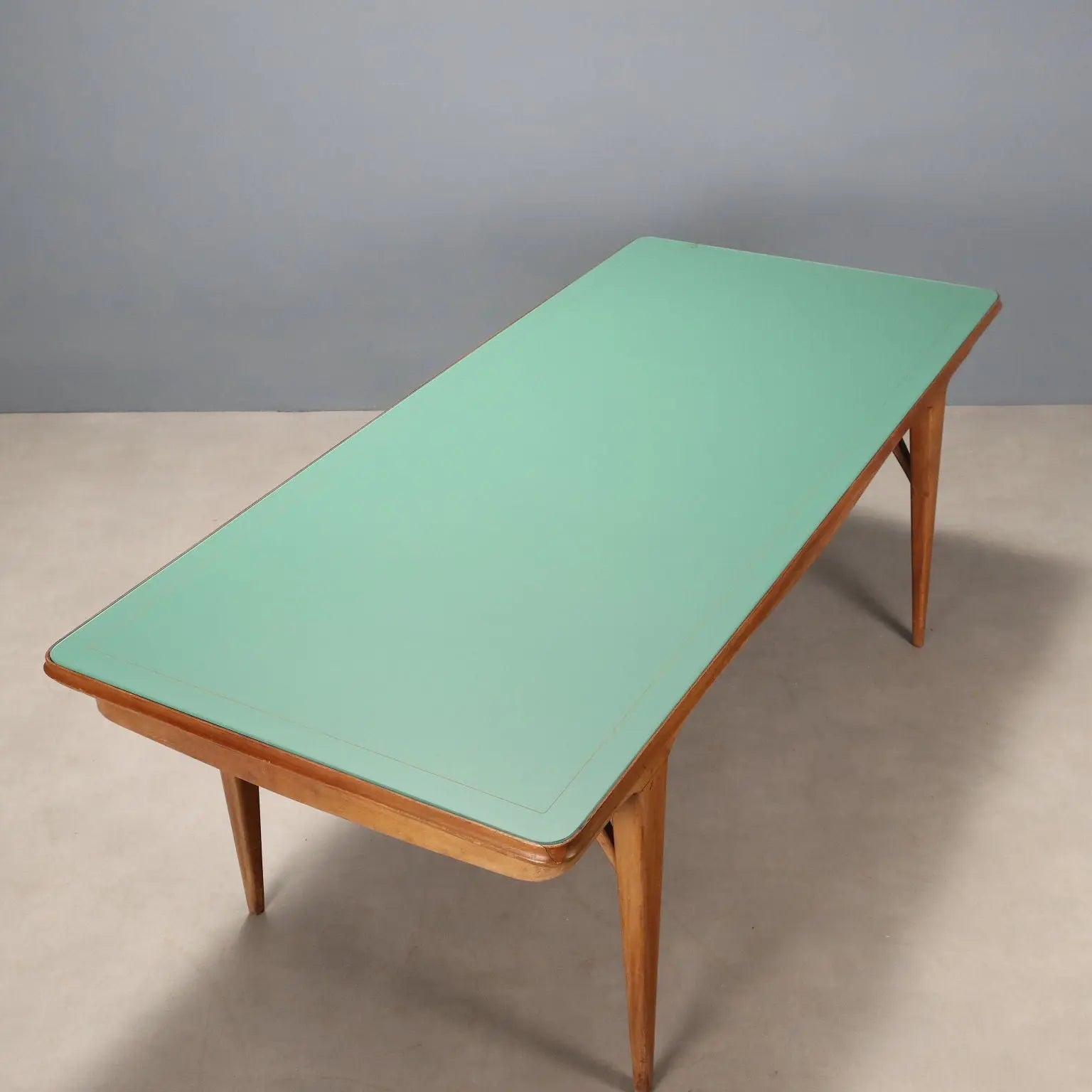 Vintage Table Painted Beech Glass Design Italy 1950s-1960s | Modernism | Tables