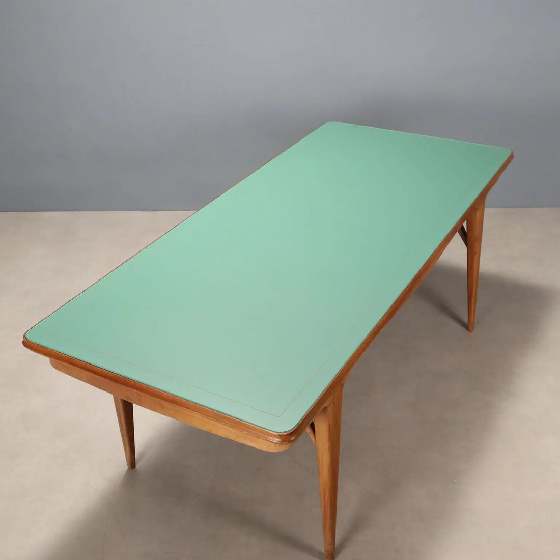 Vintage Table Painted Beech Glass Design Italy 1950s-1960s | Modernism | Tables