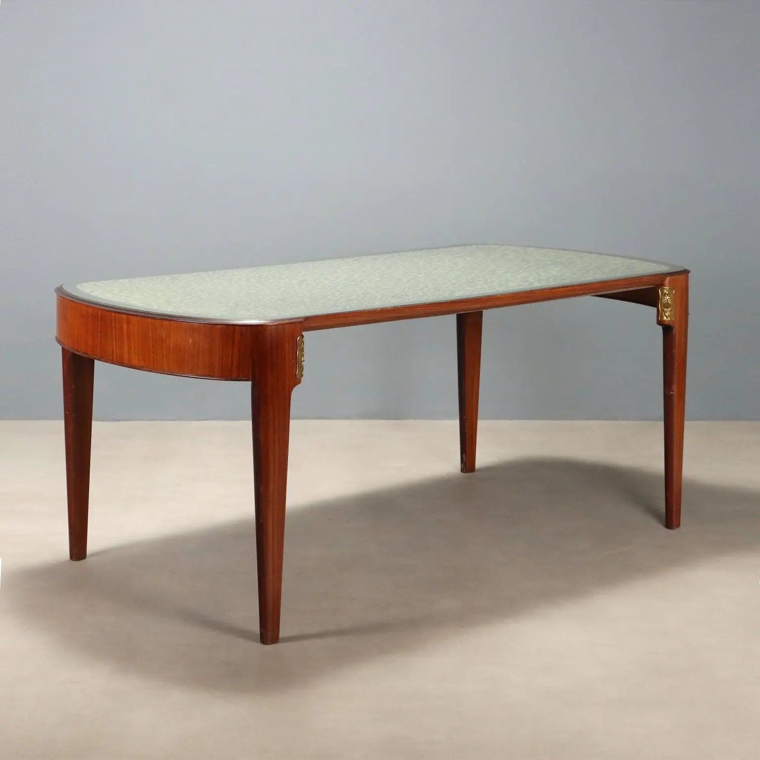 Vintage Dining Table Mahogany Veneer Design Italy 1950s | Modernism | Tables